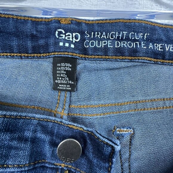 Gap Straight Leg Jeans Rolled Cuffed Hem Medium Wash Womens Blue Size 10/30R - Picture 5 of 11